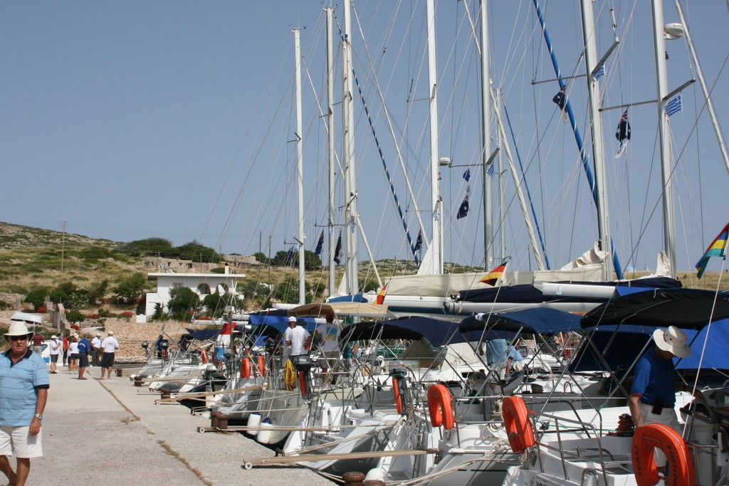 Moored to the quay on the tiny island of Arki - Aegean Yacht Rally © Maggie Joyce http://marinerboating.com.au